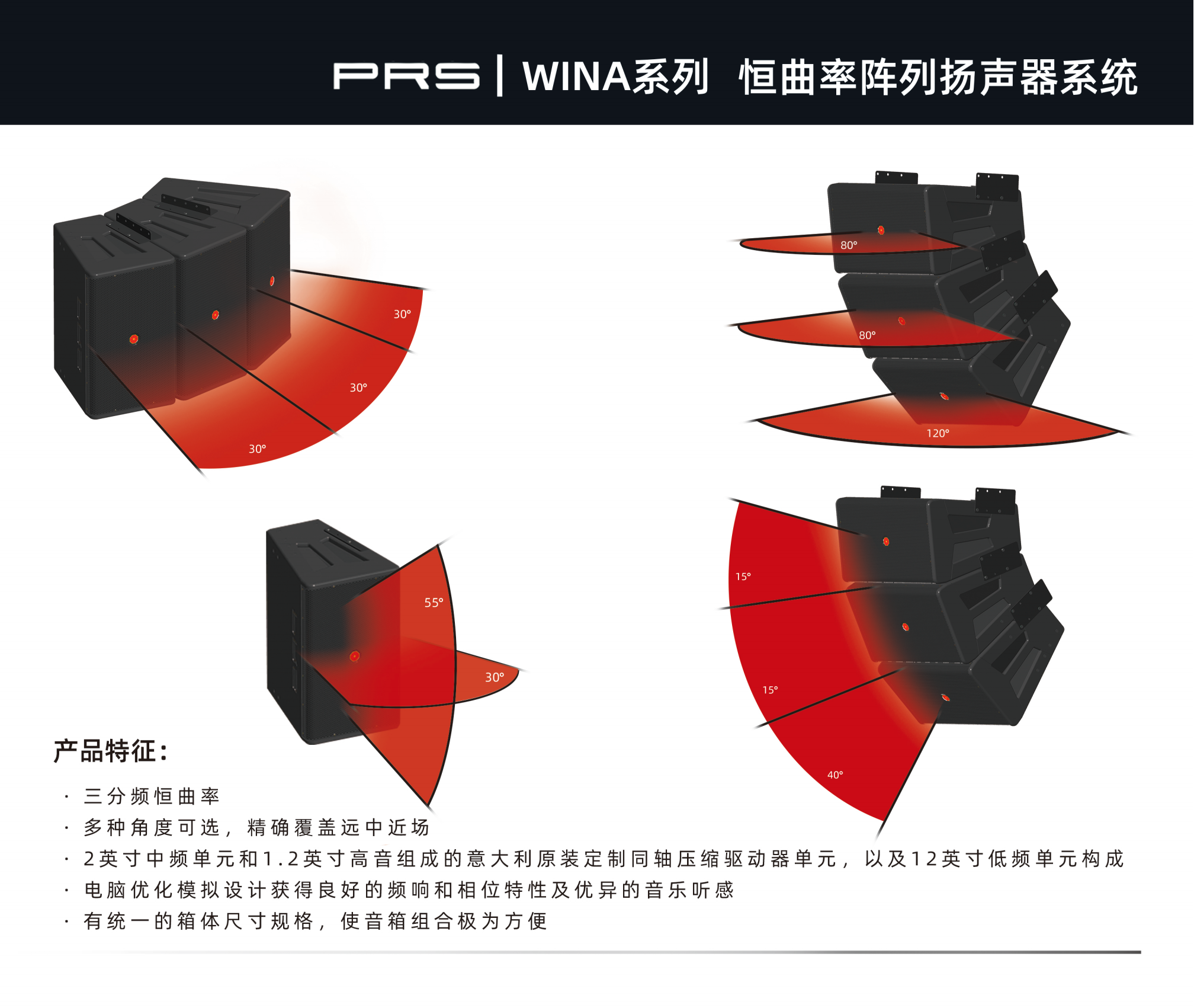 PRS PRS草莓视频网站 WINA系列恒曲率阵列扬声器系统WINA-312H/312W/312N/312I