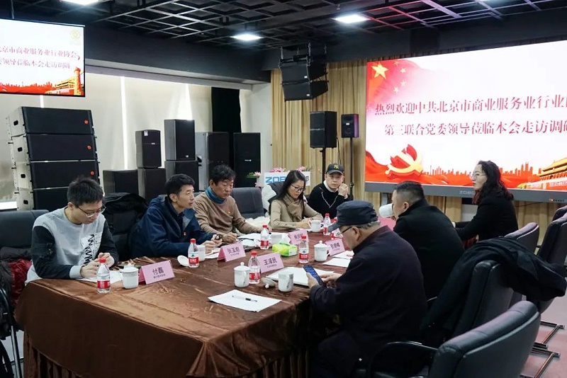 中共北京市商业服务业协会第三联合党委领导莅临北京声光视讯行业协会会长单位ZOBO草莓视频APP下载污调研工作